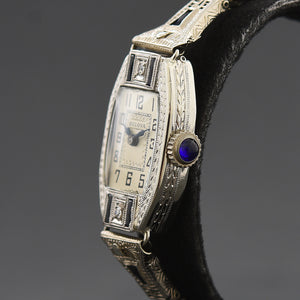 1927 BULOVA 'Countess' Ladies 14K Gold/Diamonds Art Deco Watch
