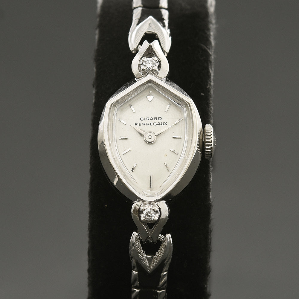 60s GIRARD-PERREGAUX 'Shield' Ladies 14K Gold/Diamonds Watch