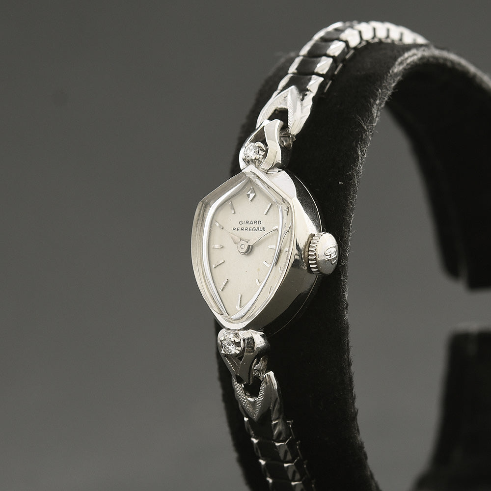 60s GIRARD-PERREGAUX 'Shield' Ladies 14K Gold/Diamonds Watch