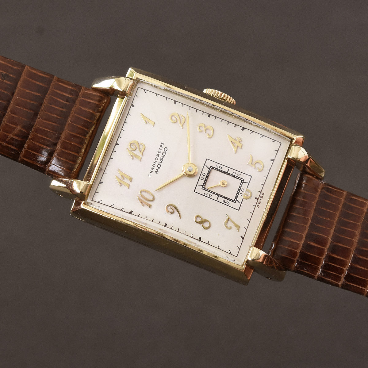 40s MOVADO 14K Gold Gents Vintage Dress Watch