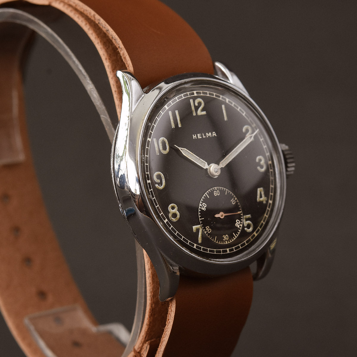 50s HELMA Wehrmachtswerk AS 1130 Gents Military Style Watch
