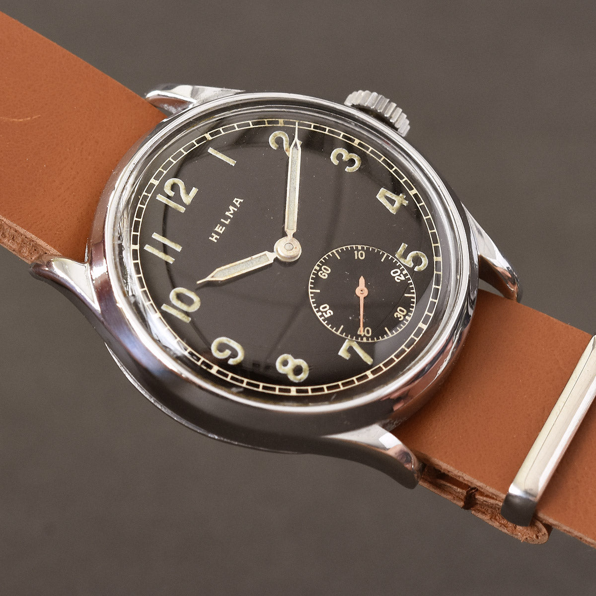 50s HELMA Wehrmachtswerk AS 1130 Gents Military Style Watch