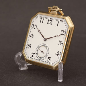 20s ULYSSE NARDIN 18K Gold Art Deco Swiss Pocket Watch