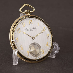 20s INTER 14K Gold Slim Art Deco Swiss Pocket Watch
