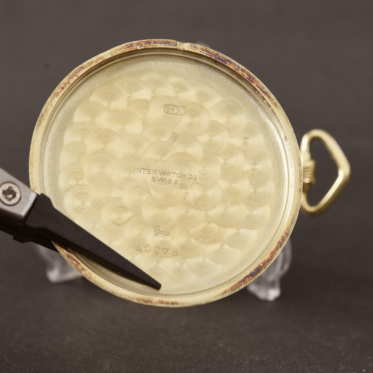 20s INTER 14K Gold Slim Art Deco Swiss Pocket Watch