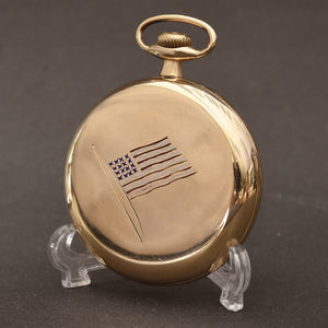 1921 Illinois BURLINGTON 12-Stars Flag Americana Pocket Watch