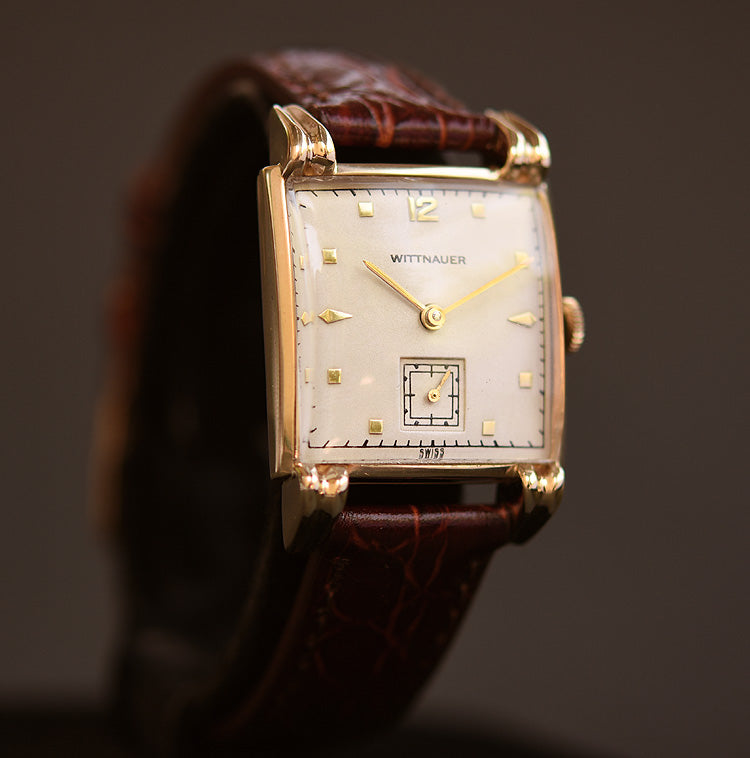 50s WITTNAUER Gents 14K Solid Yellow Gold Dress Watch
