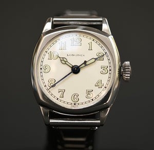 1929 LONGINES Gents Military Style Art Deco Watch