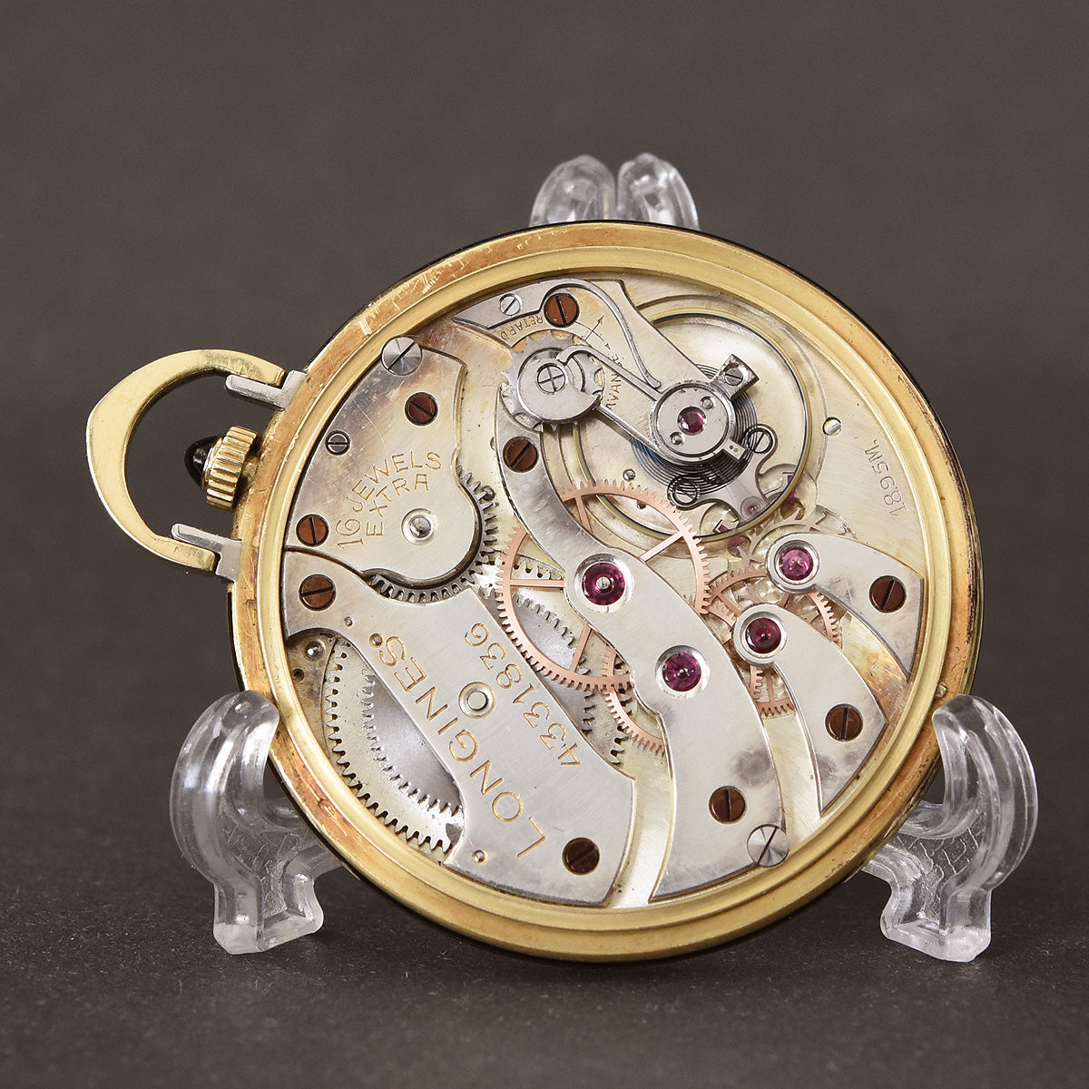 1926 LONGINES 14K Gold Tutone Art Deco Swiss Pocket Watch