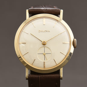 1956 BULOVA USA 'Sherwood' 14K Gold Gents Slim Vintage Watch