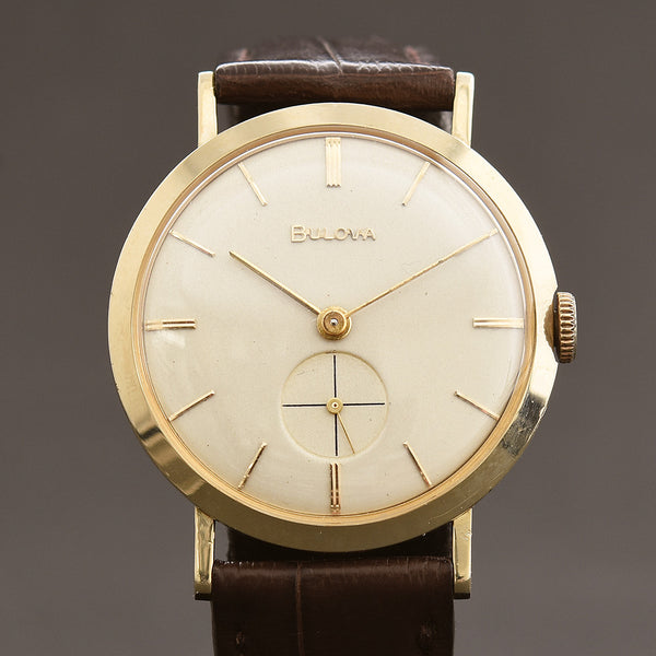 1956 BULOVA USA 'Sherwood' 14K Gold Gents Slim Vintage Watch