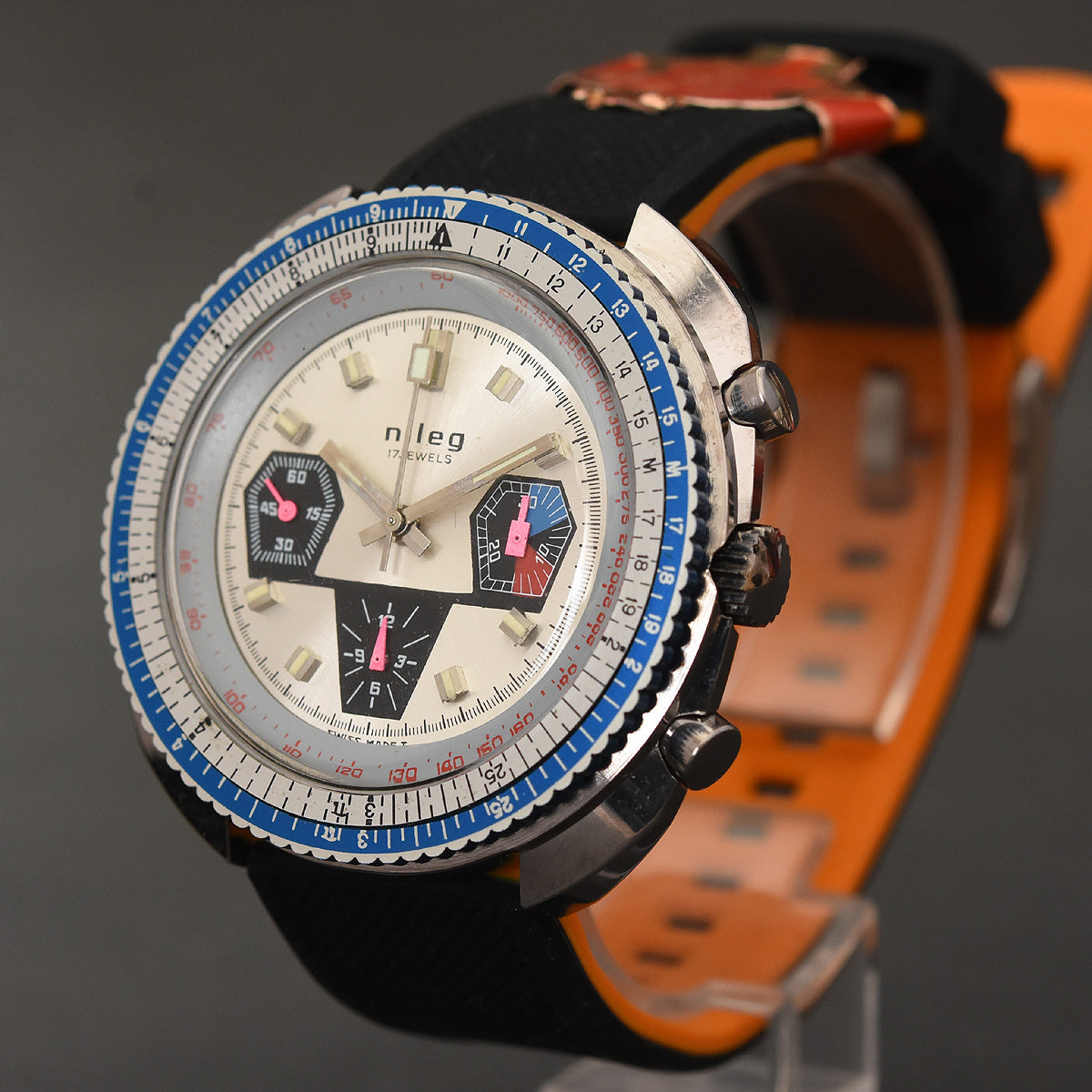 70s NILEG (NOS) Chronograph Oversized Vintage Swiss Watch