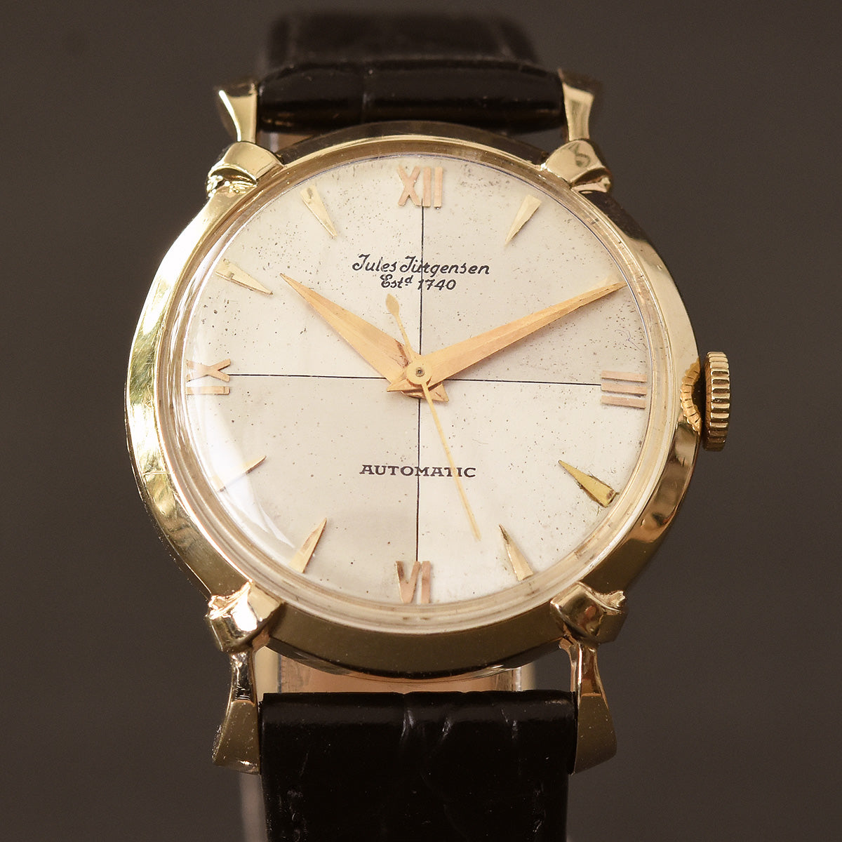 50s JULES JURGENSEN Automatic Gents 14K Gold Dress Watch – empressissi 50s JULES JURGENSEN Automatic Gents 14K Gold Dress Watch – empressissi