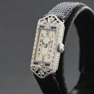 20s PERLA Ladies Platinum/18K Gold & Diamonds Art Deco Watch