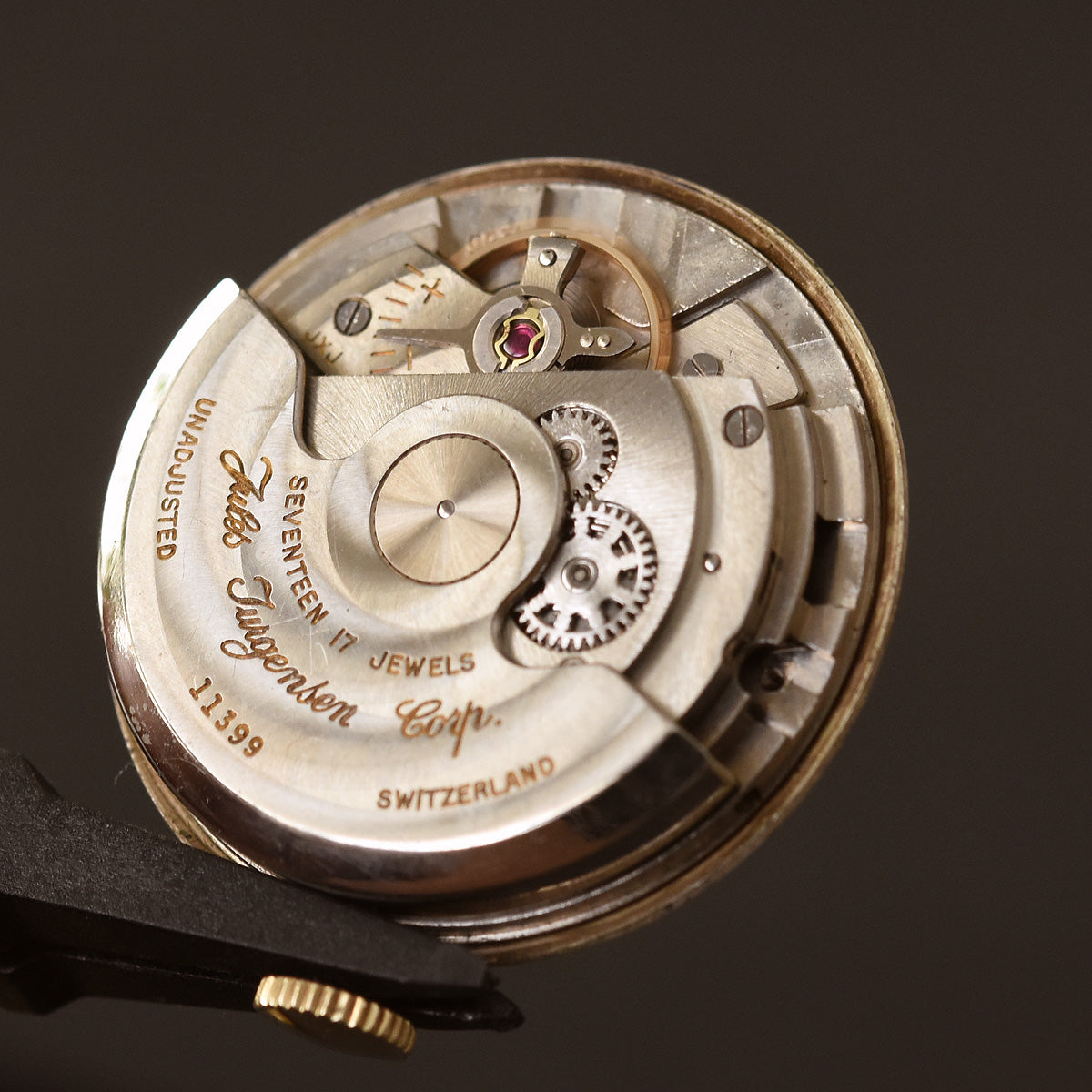 50s JULES JURGENSEN Automatic Gents 14K Gold Dress Watch empressissi