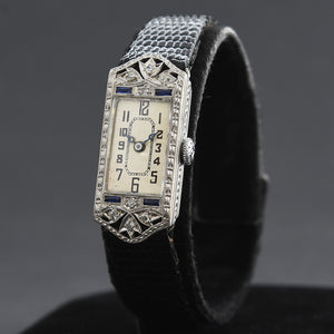 20s PERLA Ladies Platinum/18K Gold & Diamonds Art Deco Watch