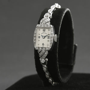 40s HAMILTON USA 14K Gold/Diamonds Platinum Watch