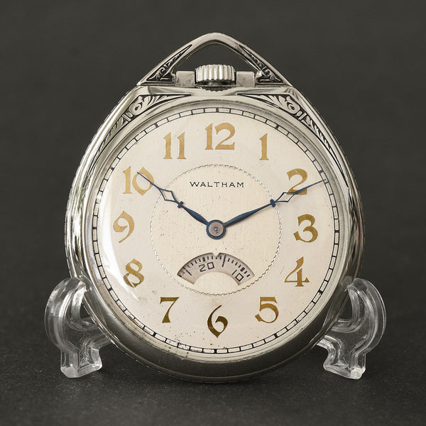 1930 WALTHAM USA 'Secometer' Art Deco Pocket Watch