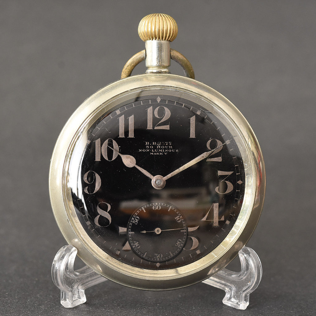 1916 OMEGA Mark V Non-Luminous Enamel Dial Military WW1 Pocket Watch ...