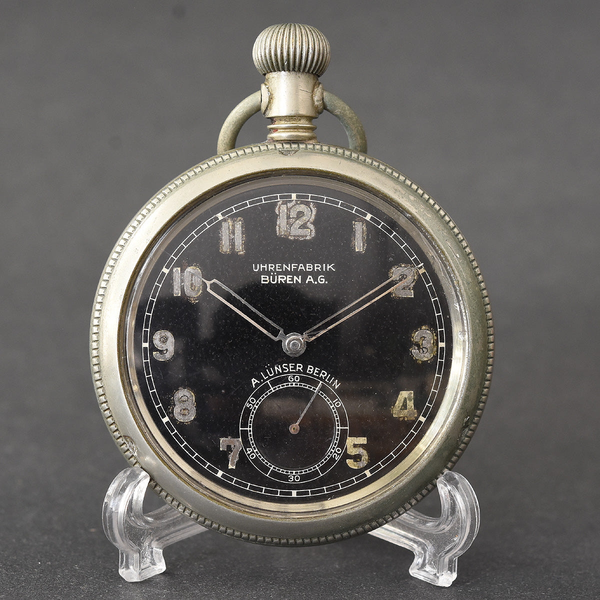 30s BUREN Lunser Berlin WW2 Wehrmacht Pocket Watch