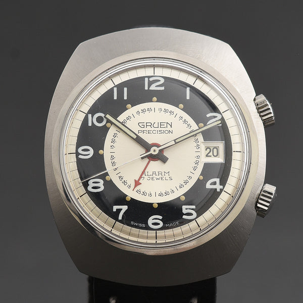 60s GRUEN Precision ALARM Date Gents Vintage Watch