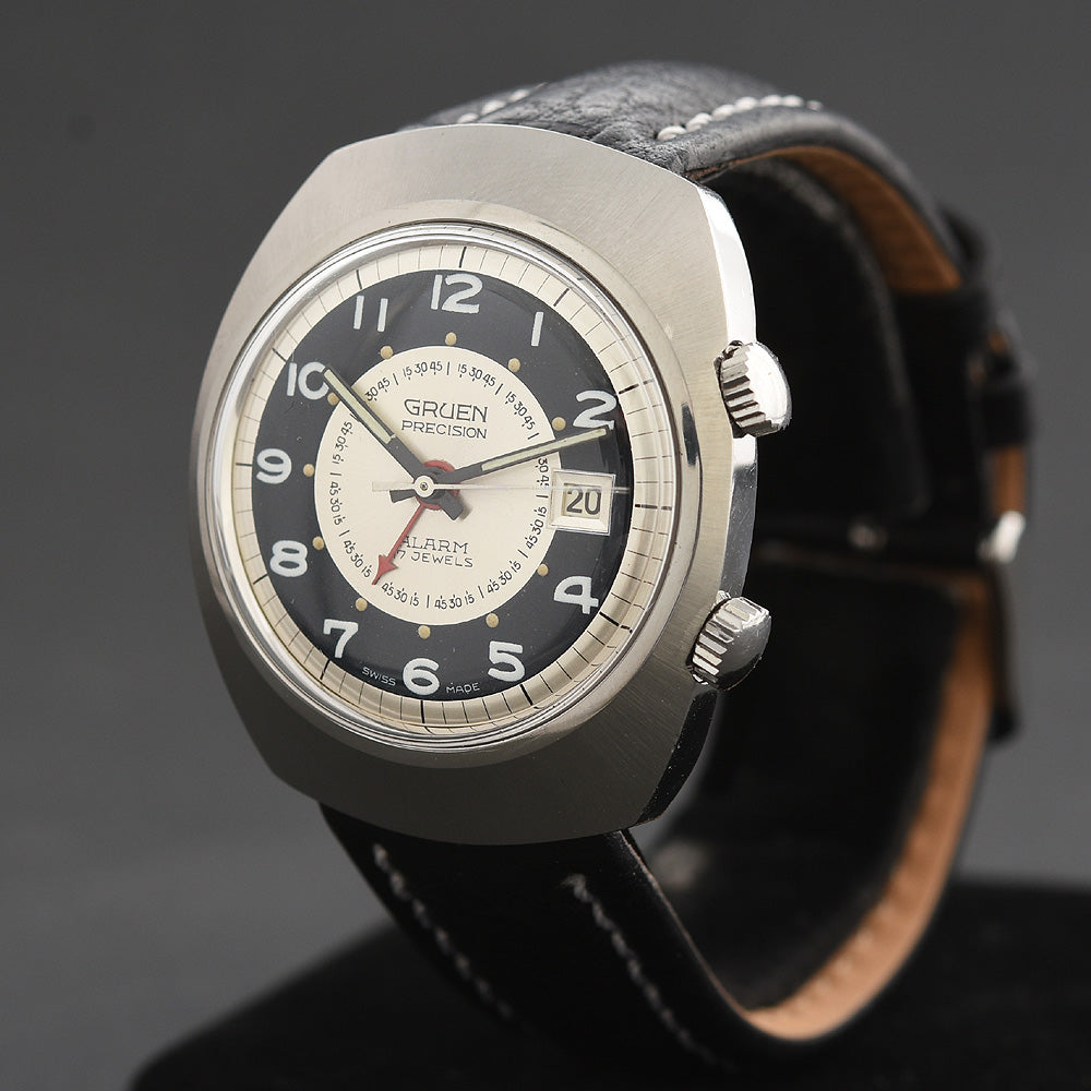 60s GRUEN Precision ALARM Date Gents Vintage Watch