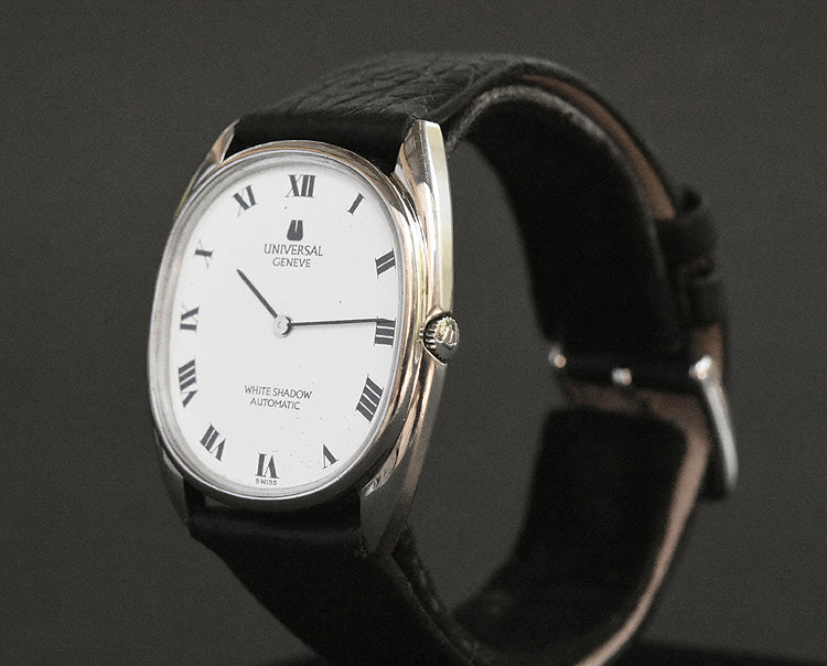 70s UNIVERSAL GENEVE 'White Shadow' Micro-rotor Slim Watch