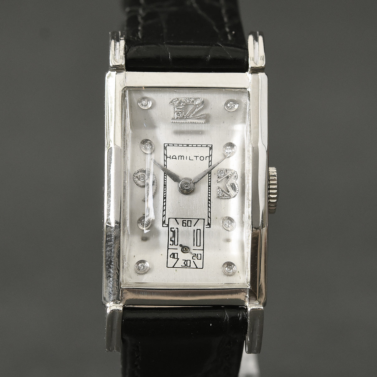 1949 HAMILTON USA Diamond Dial 14K Gold Gents Dress Watch