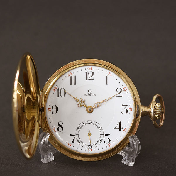 1930 OMEGA 18K Gold Hunter/Savonette Pocket Watch