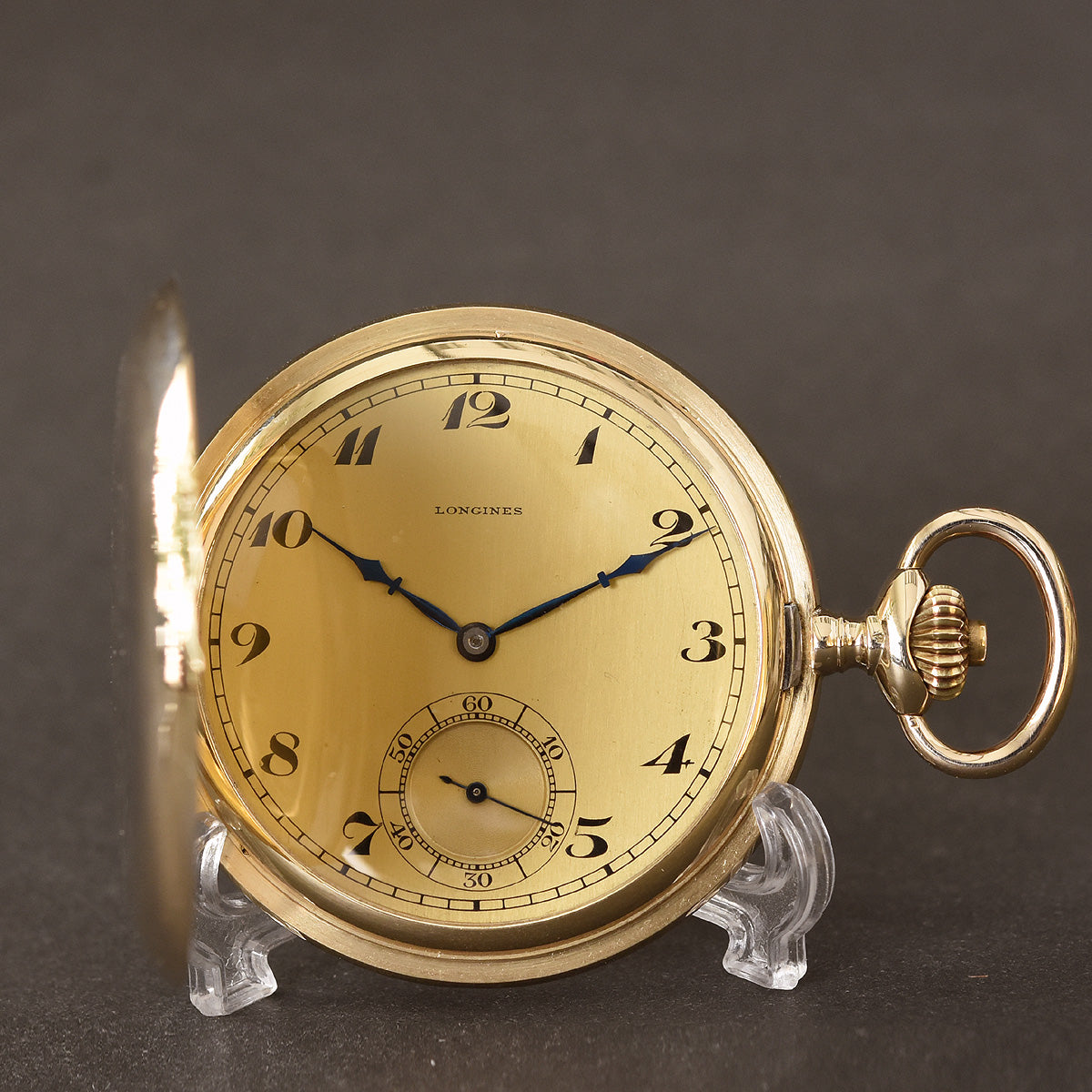 1925 LONGINES 14K Gold Hunter/Savonette Pocket Watch