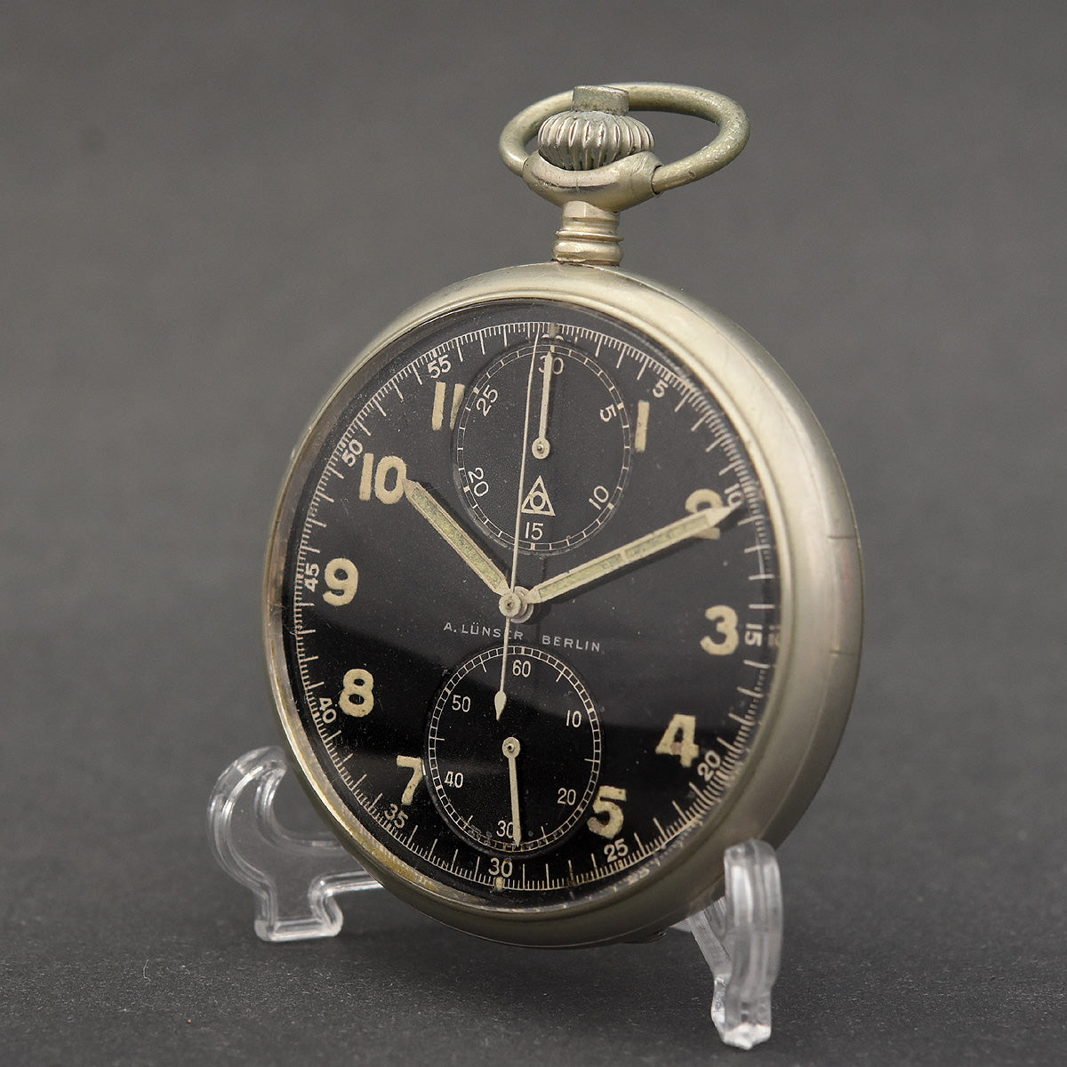 40s LUNSER BERLIN MINERVA WW2 Chronograph Pocket Watch