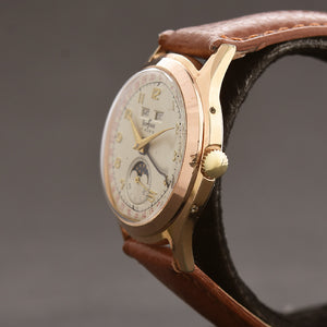 50s PERFINE Gents Triple Calendar Mondphase Vintage Swiss Watch