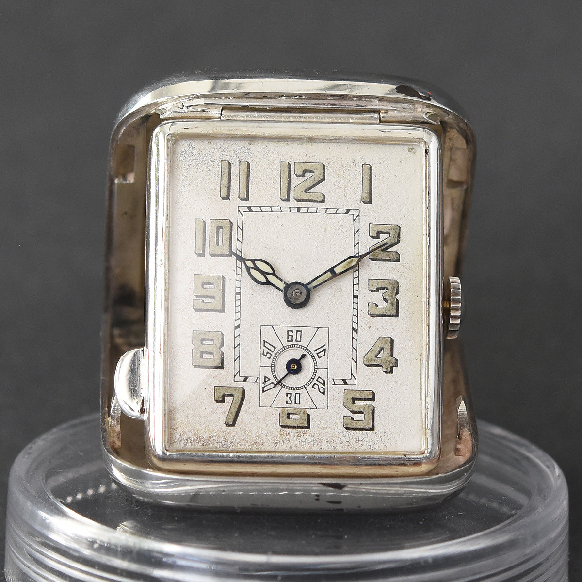 20s SWISS Sterling Silver Art Deco Purse Watch