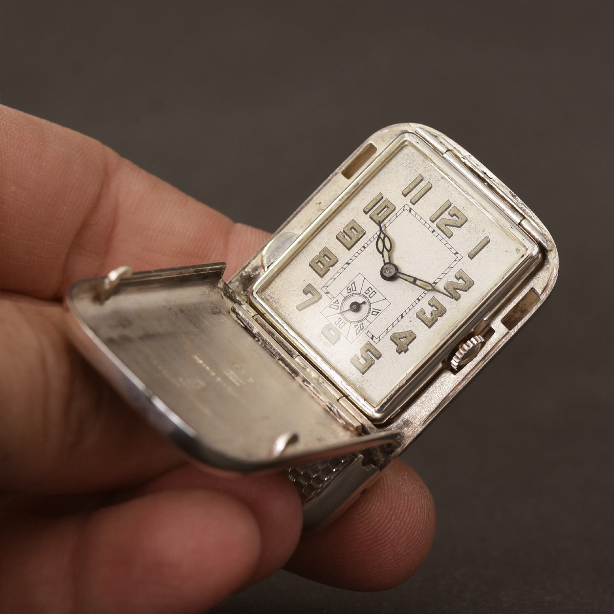 20s SWISS Sterling Silver Art Deco Purse Watch