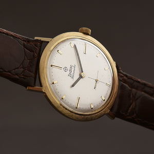 60s ZODIAC Hermetic Gents Florentine 14K Solid Gold Watch