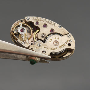 20s MILDUS Ladies Art Deco Enamel/14K Gold Watch