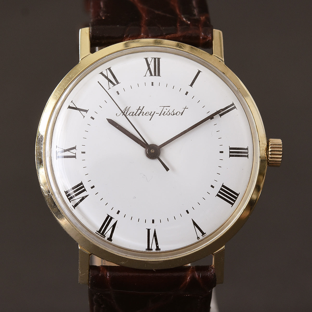 60s MATHEY TISSOT Slim 14K Gold Gents Dress Watch 60s MATHEY TISSOT Slim 14K Gold Gents Dress Watch