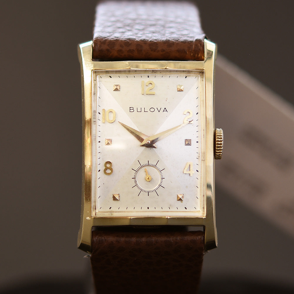 1950 BULOVA USA 14K Solid Gold Gents Vintage Watch