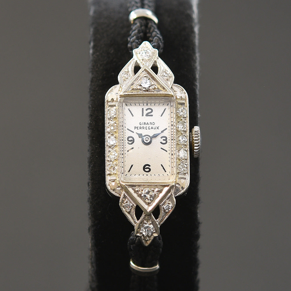 30s GIRARD-PERREGAUX Ladies 14K Gold/Diamonds Art Deco Watch