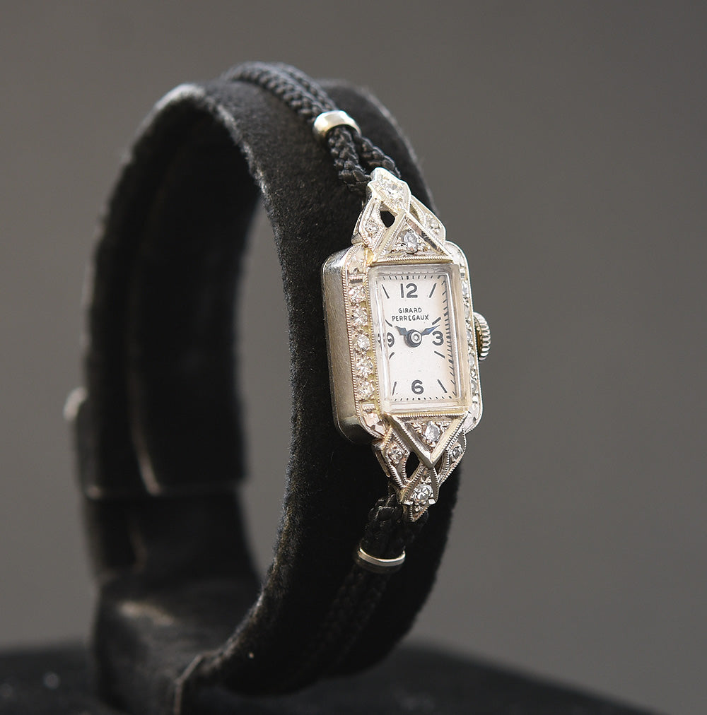 30s GIRARD-PERREGAUX Ladies 14K Gold/Diamonds Art Deco Watch