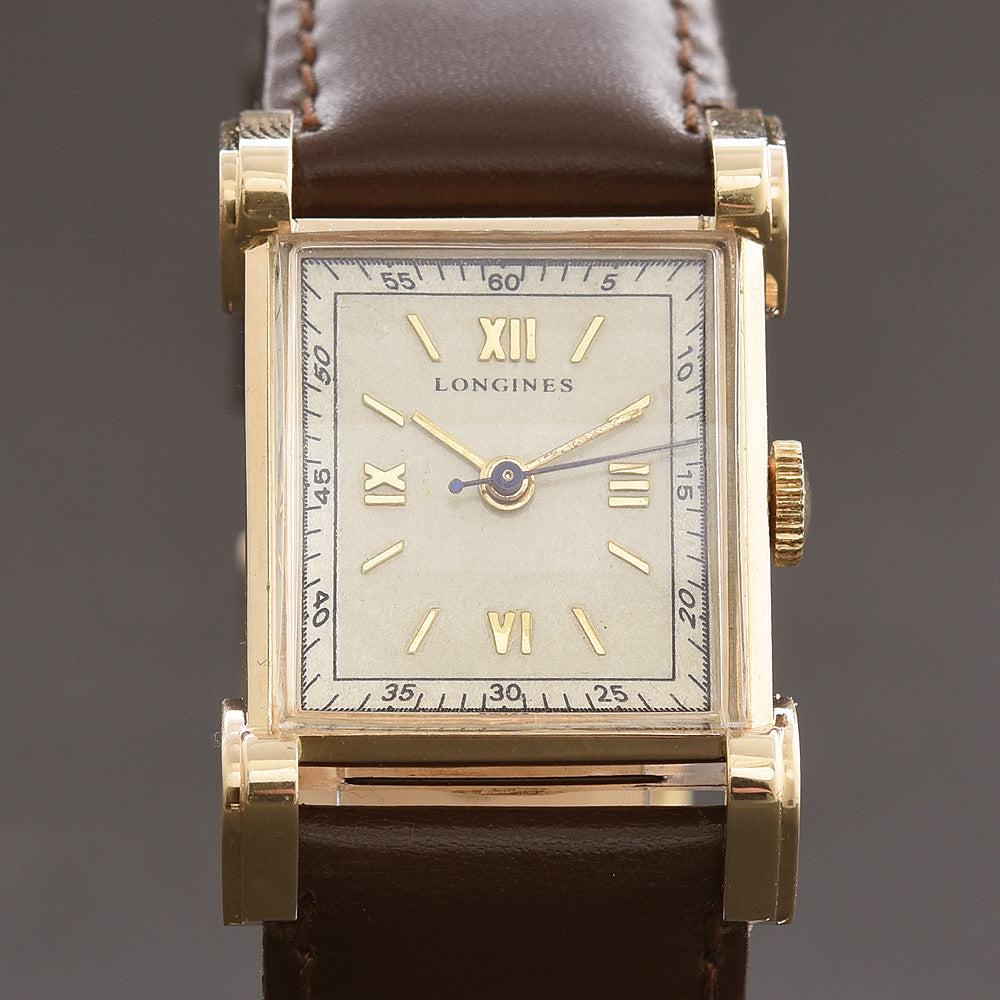 1947 LONGINES Gents Doctor's Dial 14K Solid Gold Vintage Watch