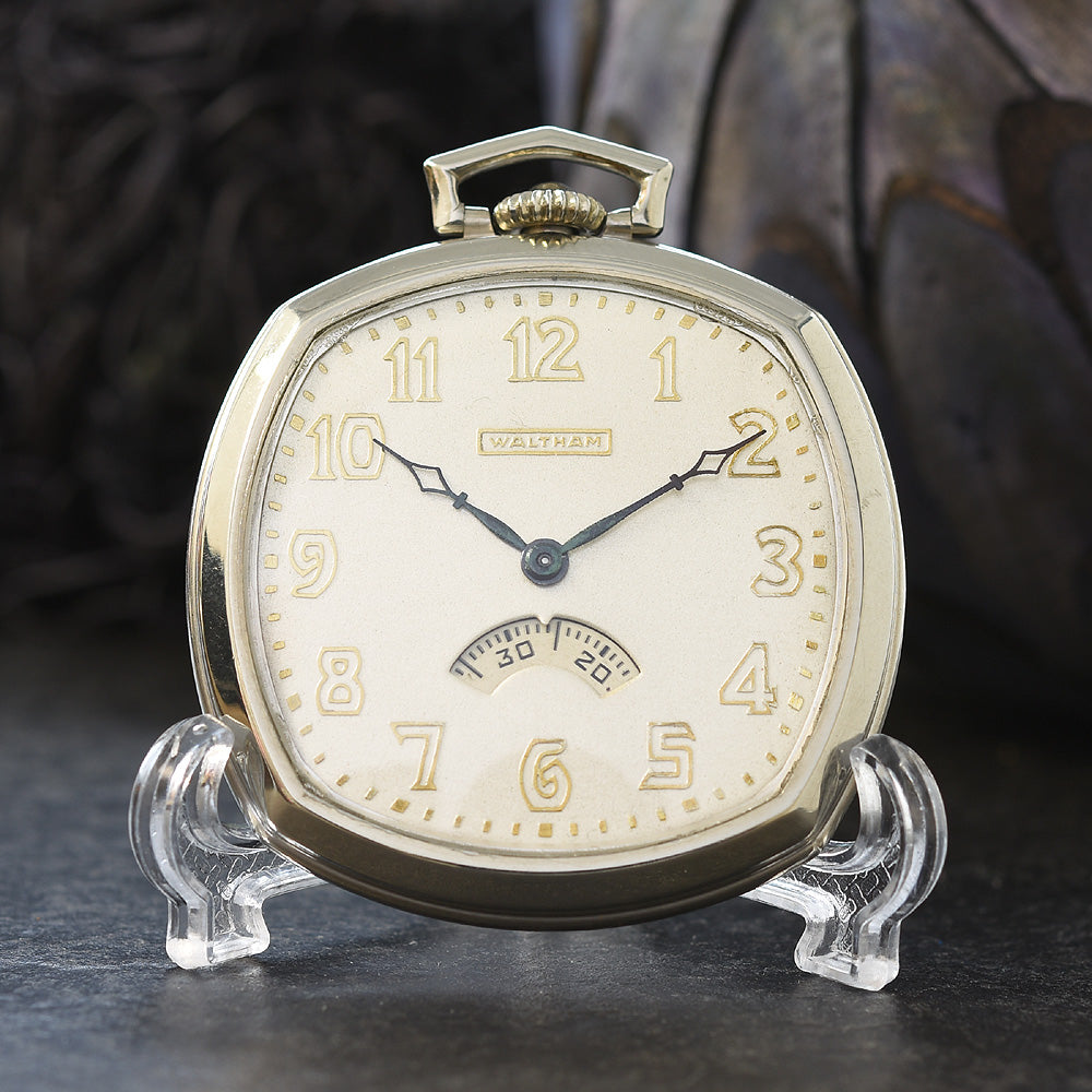 1931 WALTHAM USA 'Secometer' Art Deco Pocket Watch