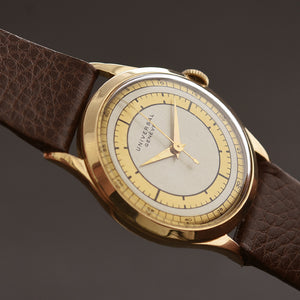 40s UNIVERSAL GENEVE Gents 18K Gold Swiss Dress Watch