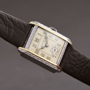 1929 BULOVA USA Dual-Tone Gents Art Deco Watch
