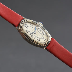 20s WARWICK Ladies Art Deco 14K Gold/Enamel Watch