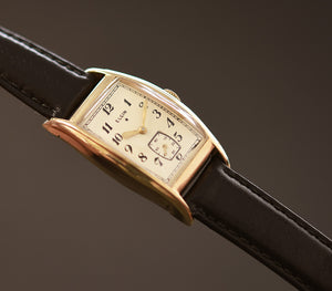 1938 LORD ELGIN USA 14K Gold Art Deco Gents Watch