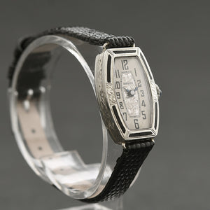 20s BELMONT/Warwick Ladies Art Deco 14K Gold/Enamel Watch