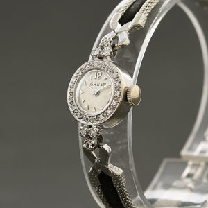 1956 GRUEN 14K Gold/Diamonds Swiss Ladies Cocktail Watch
