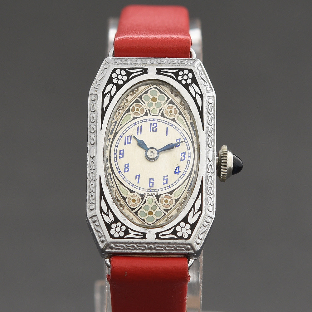20s TOLEDO Ladies Massive Enamel Art Deco Watch