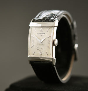 1957 LONGINES 'Pres. Fillmore' Gents 14K Solid White Gold Vintage Watch